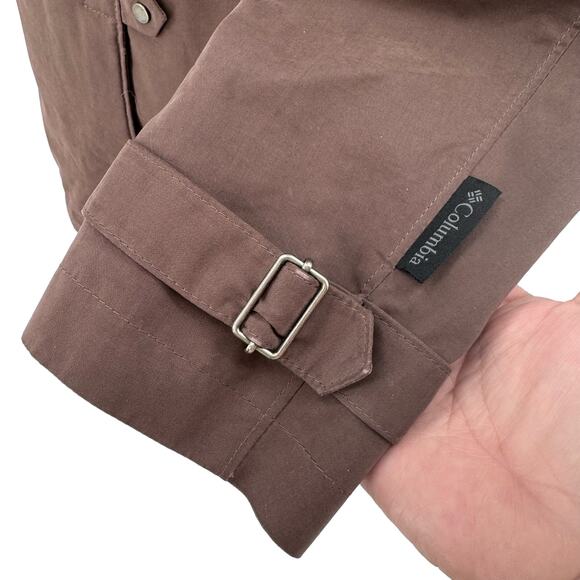 Columbia Brown Full Zip Jacket Coat Womens XS Snap Front Mid Length Regular Fit - Picture 3 of 12